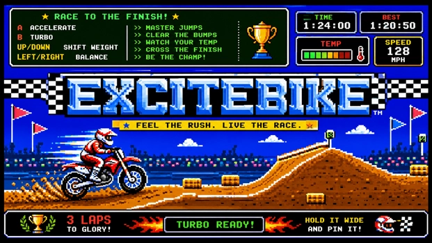 Excitebike European NES cover art