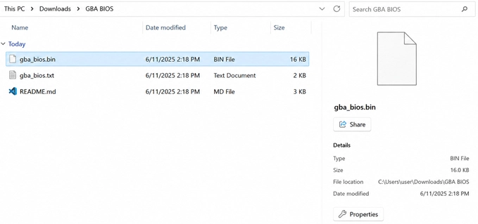 GBA BIOS Files