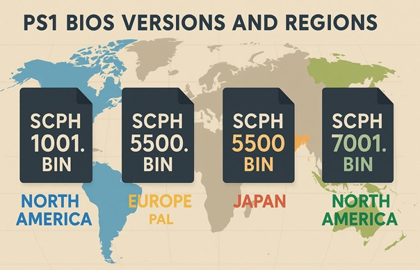 PS1 Bios Versions & Regions
