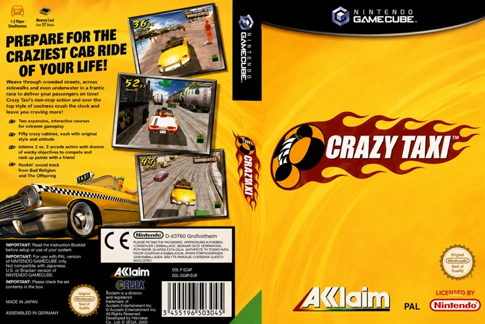 Crazy Taxi rom gamecube Cover